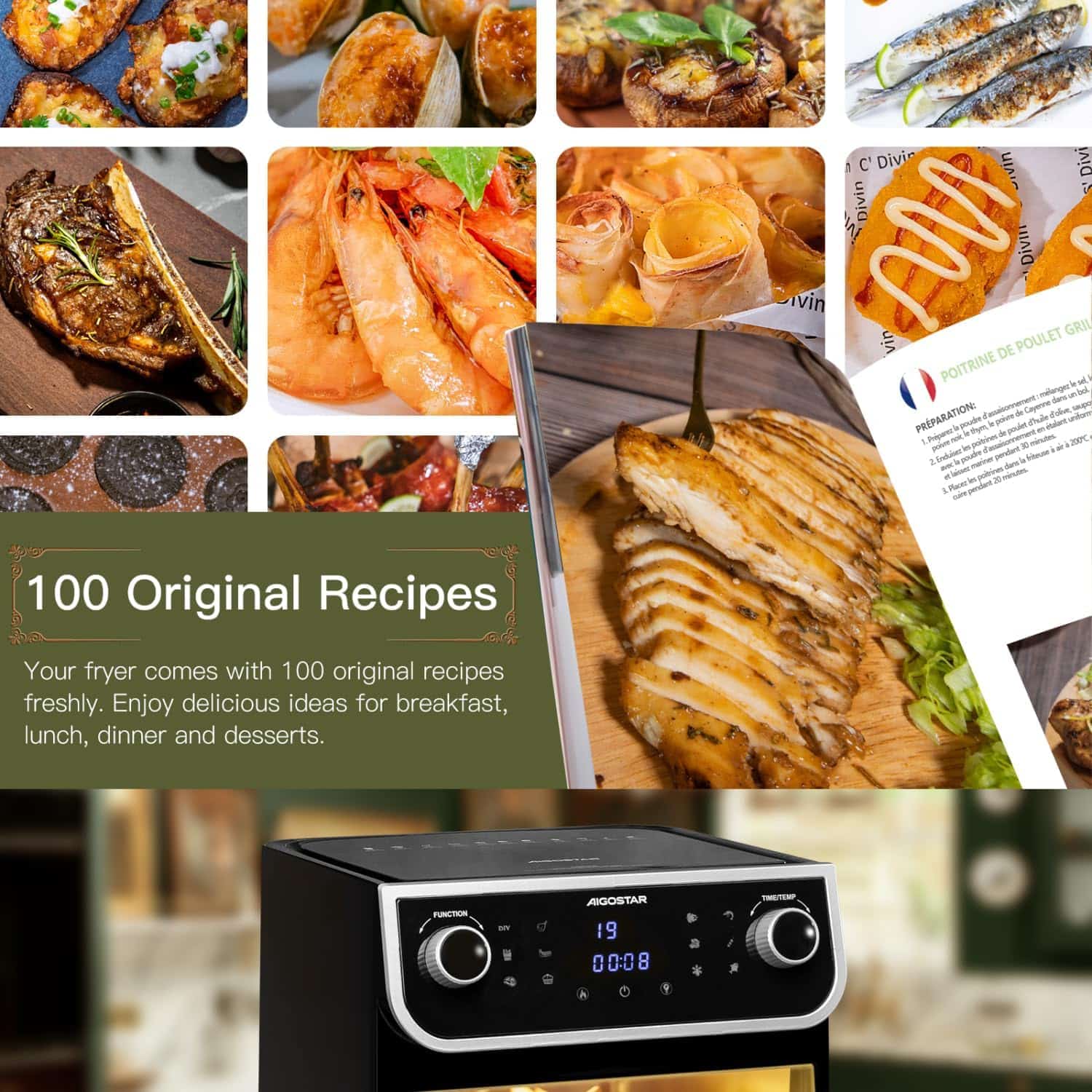 Aigostar XXL 8L 2 air-fryer-aigostar-8-litres-noir-2