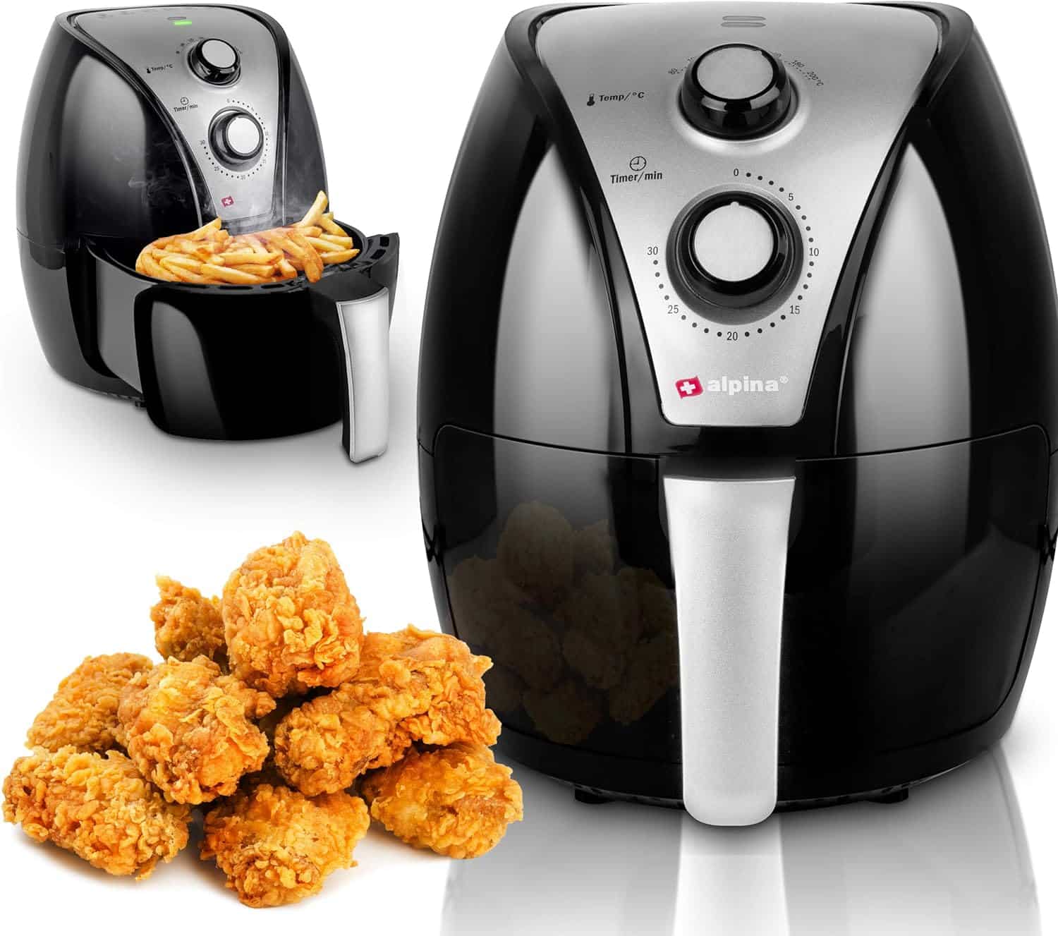 Alpina 8711252185675 3.2L 1 air-fryer-Alpina-8711252185675-3.2-litres-noir-acier
