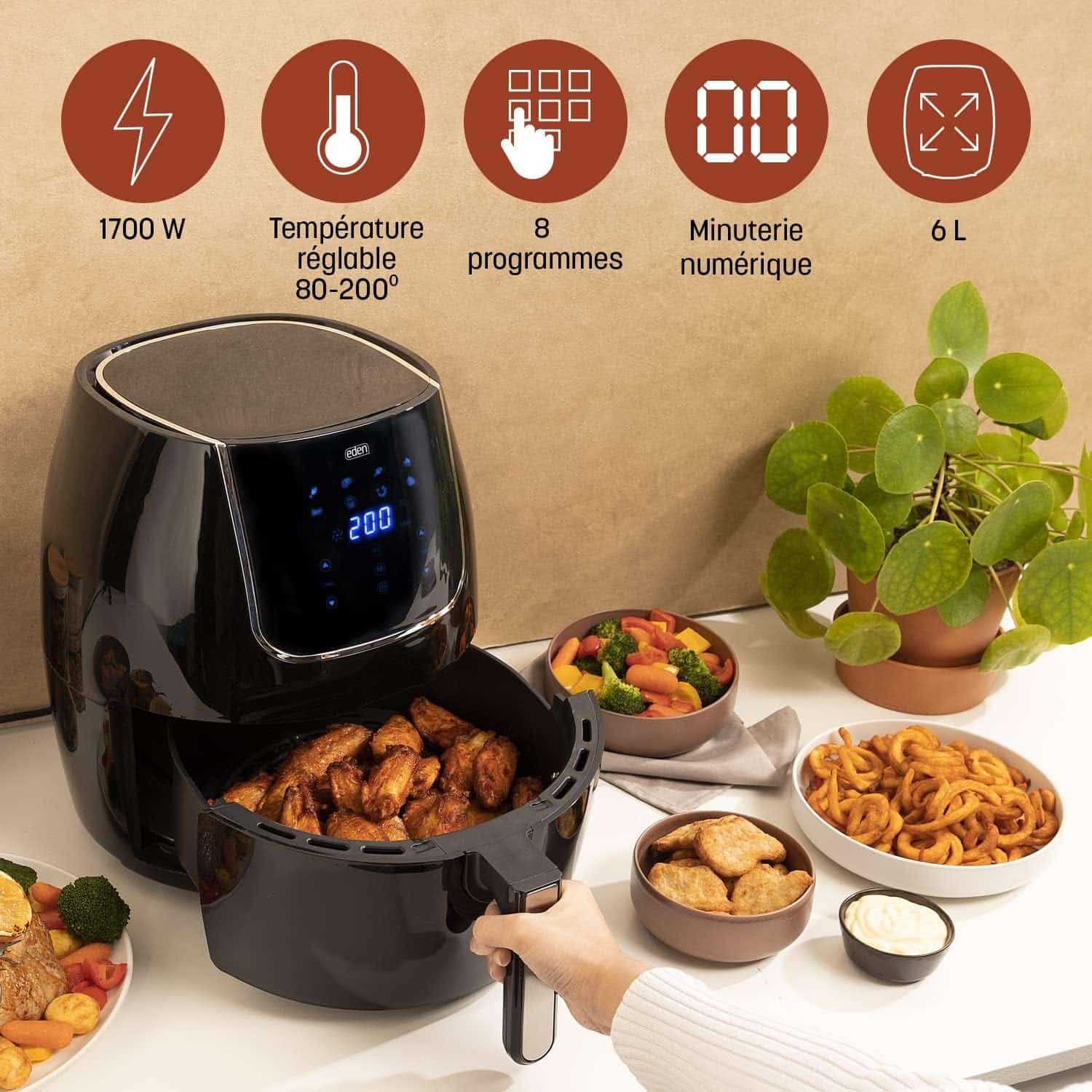 Eden ED 7012 6L 2 air-fryer-ED-7012-Eden-6-litres-noir-2