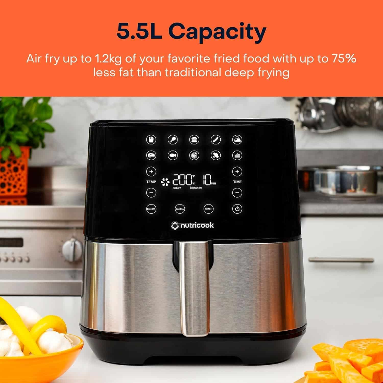 Nutricook Rapid 2 AF205 Inox 5.5L 2 air-fryer-nutricook-rapid-2-af205-5-5-litres-inox-2