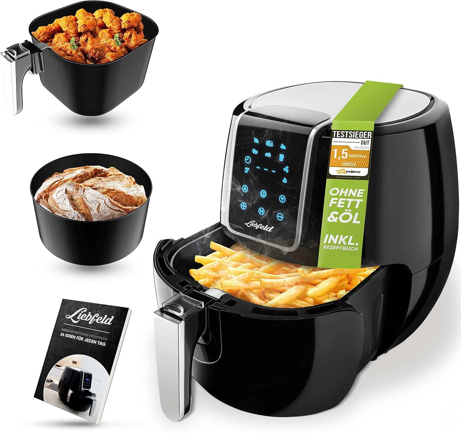 Liebfeld Kit Friteuse air chaud 5.3L 1 Liebfeld Kit Friteuse air chaud 5.3L